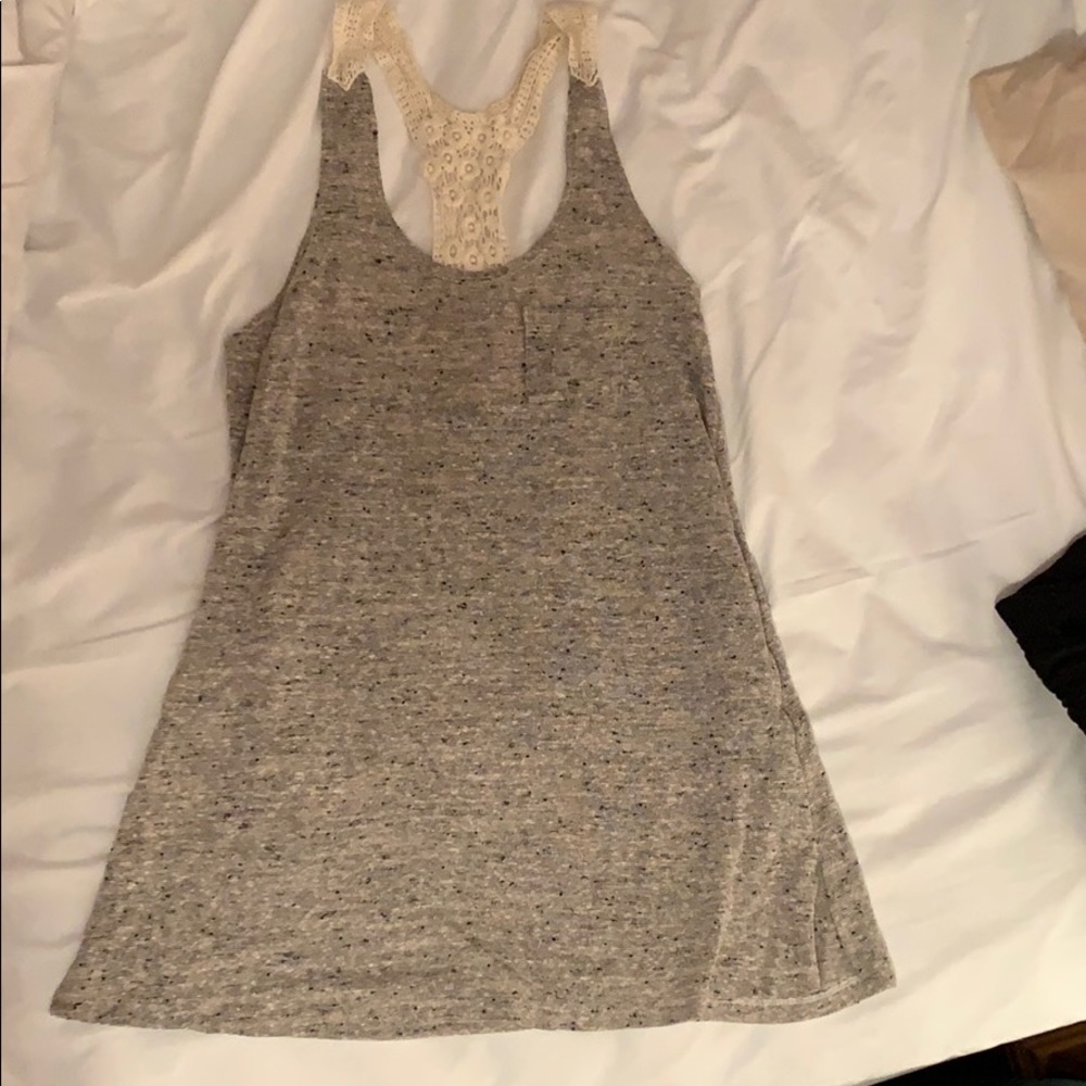 Knit cover up/top with lace racerback